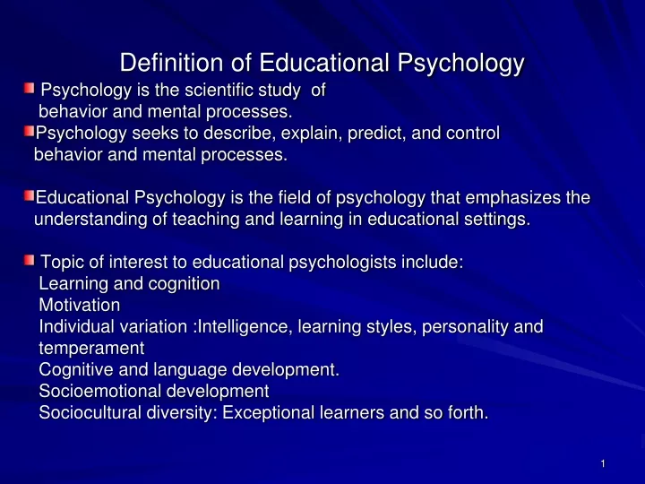 give the meaning of educational psychology