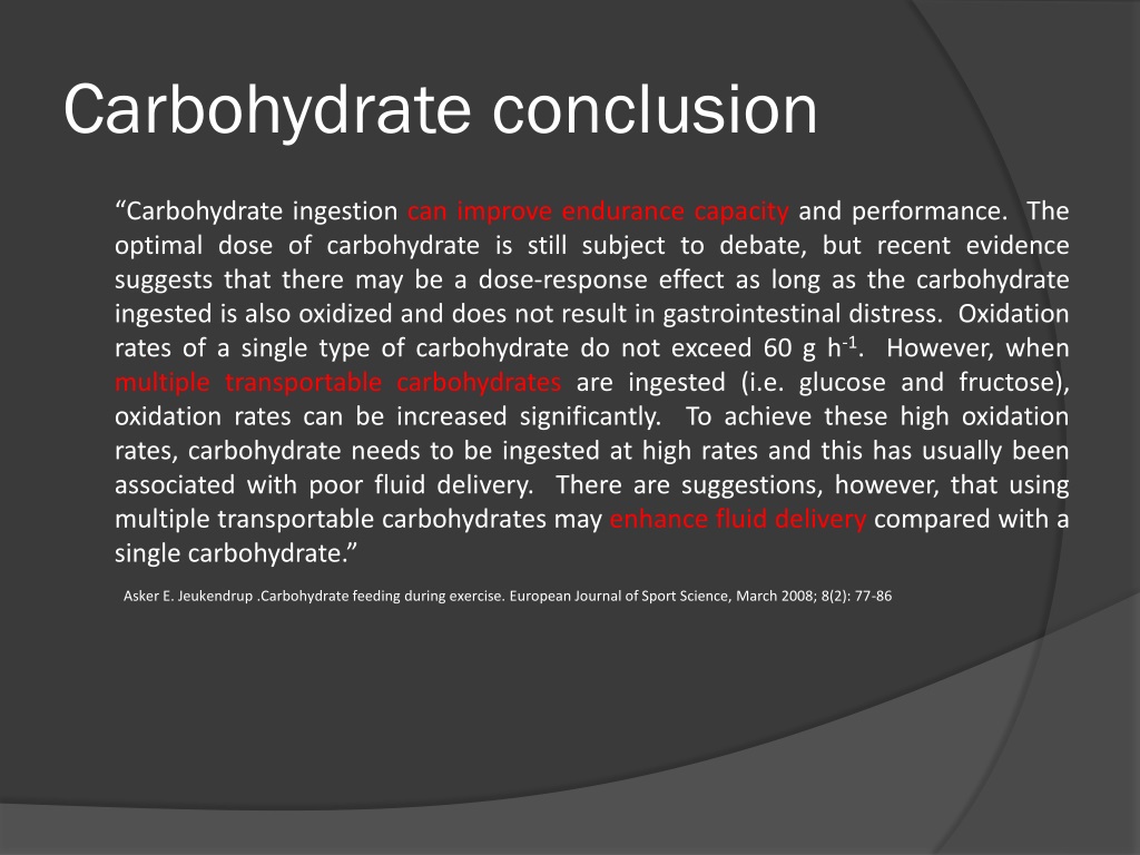 conclusion for carbohydrates assignment