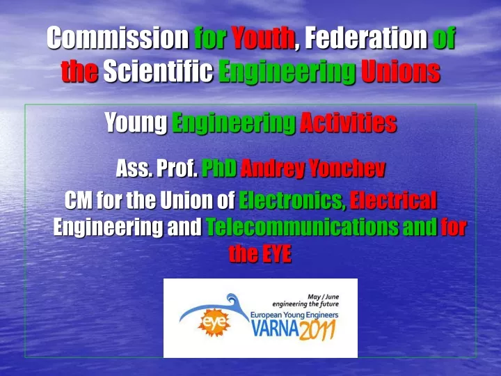 PPT Commission for Youth , Federation of the Scientific Engineering