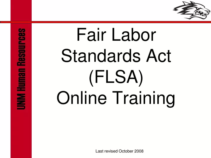 PPT - Fair Labor Standards Act (FLSA) Online Training PowerPoint ...