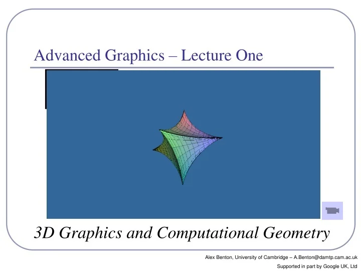 PPT - Advanced Graphics – Lecture One PowerPoint Presentation, free ...