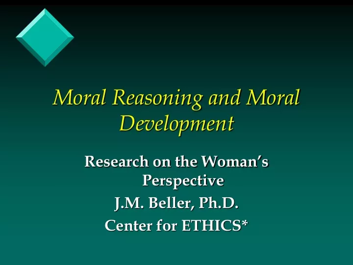 moral reasoning and moral development n.