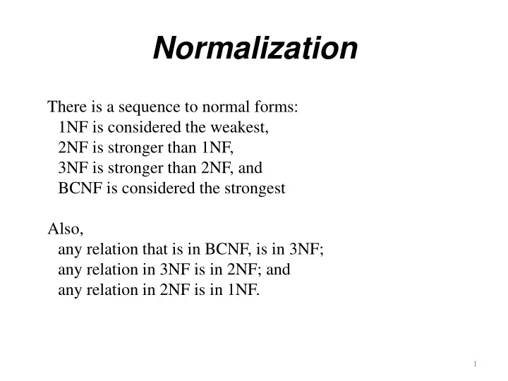 normalization n.