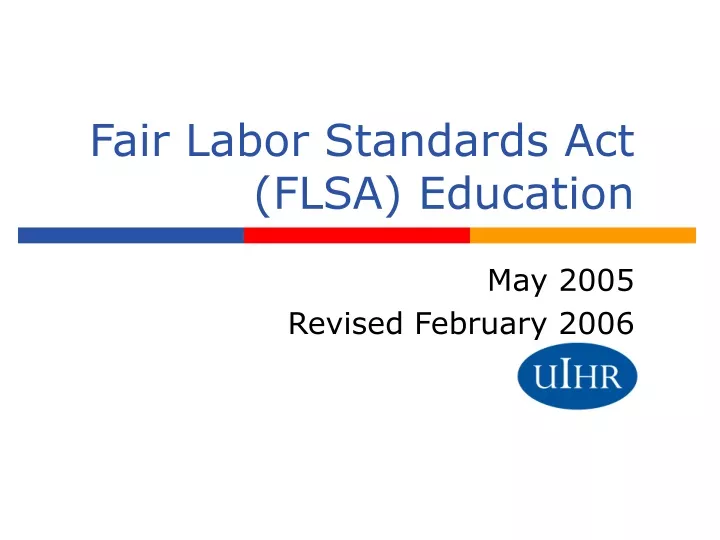 PPT Fair Labor Standards Act (FLSA) Education PowerPoint Presentation