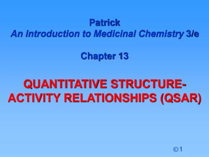 PPT Patrick An Introduction to Medicinal Chemistry 3/e Chapter 13 PowerPoint Presentation ID
