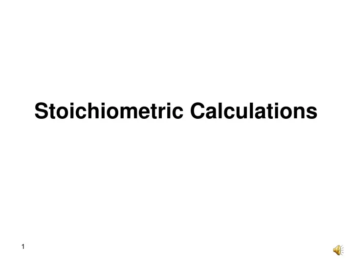 PPT - Stoichiometric Calculations PowerPoint Presentation, Free ...