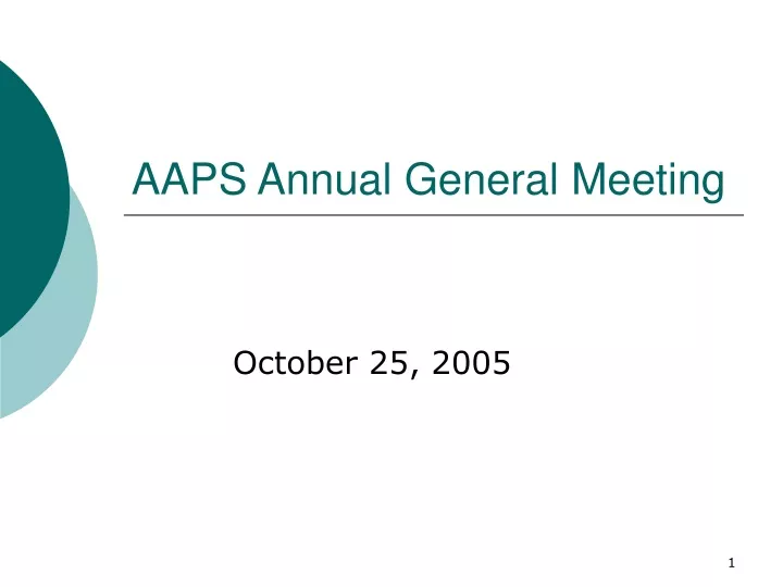 PPT AAPS Annual General Meeting PowerPoint Presentation, free