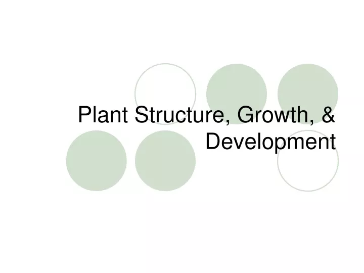 plant structure growth development n.