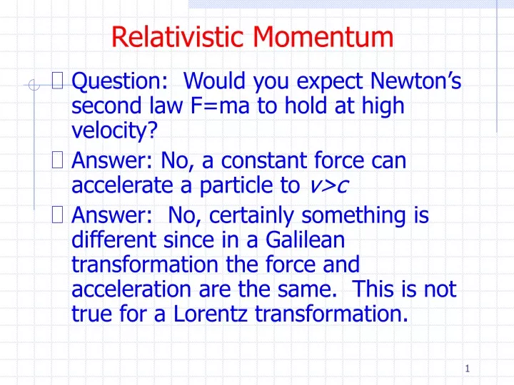 relativistic momentum n.