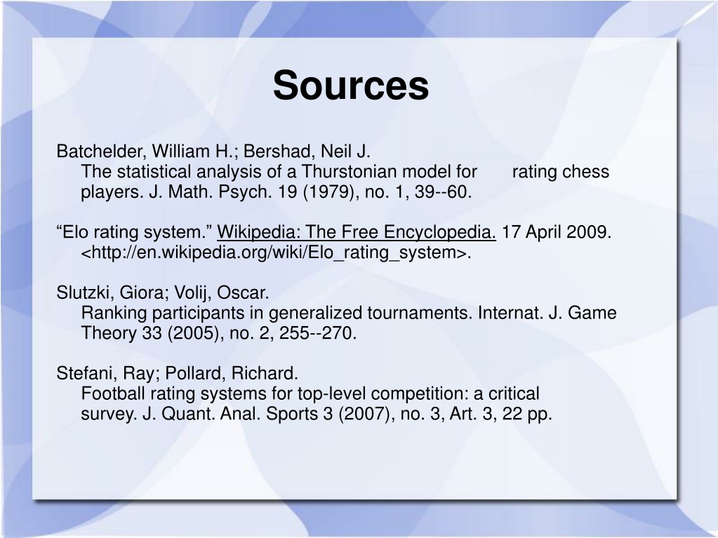 Statistical Analysis of the Elo Rating System in Chess