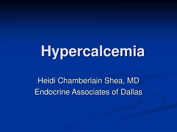 powerpoint presentation of hypercalcemia