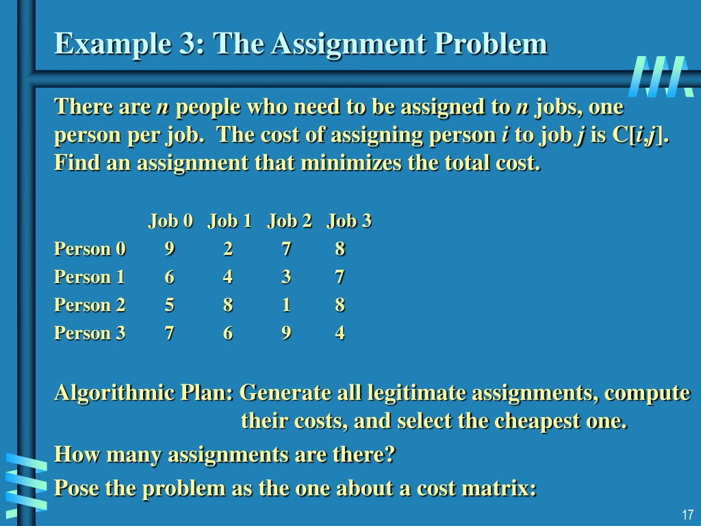 job assignment problem using brute force