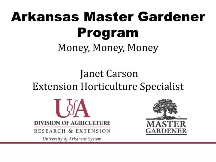 Arkansas extension horticulture specialist
