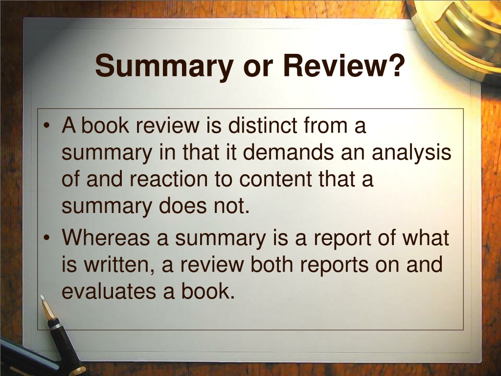 importance of book review ppt
