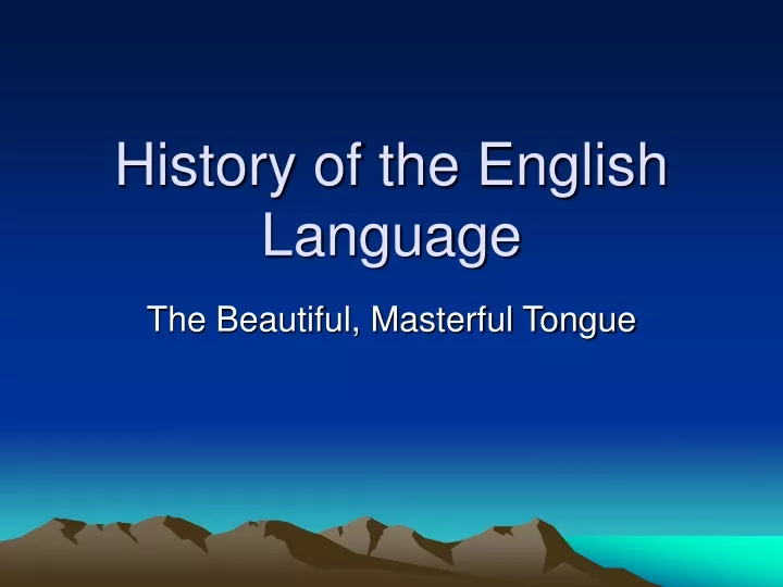 powerpoint presentation on history of english language