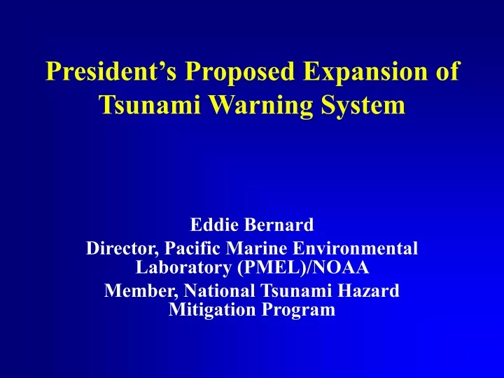 president s proposed expansion of tsunami warning system n.