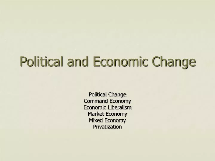political and economic change n.