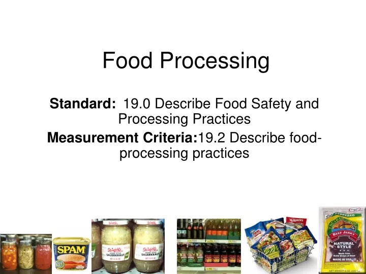 presentation on food processing