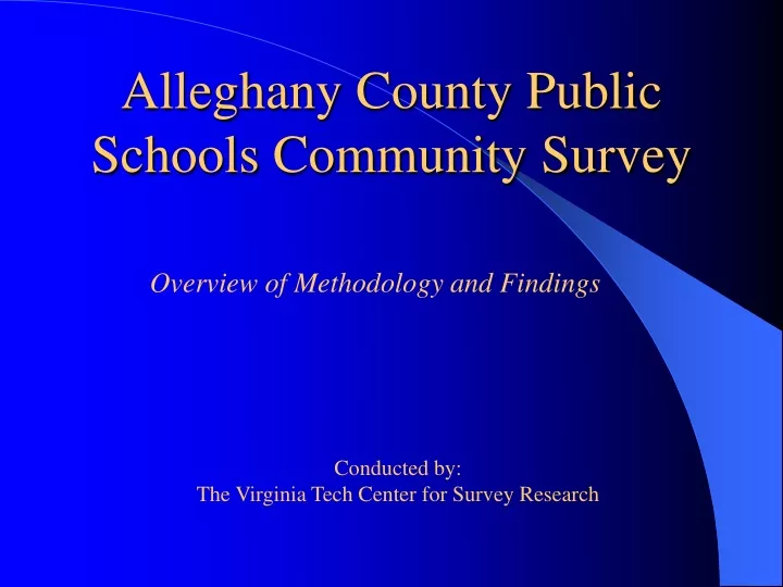 PPT Alleghany County Public Schools Community Survey PowerPoint