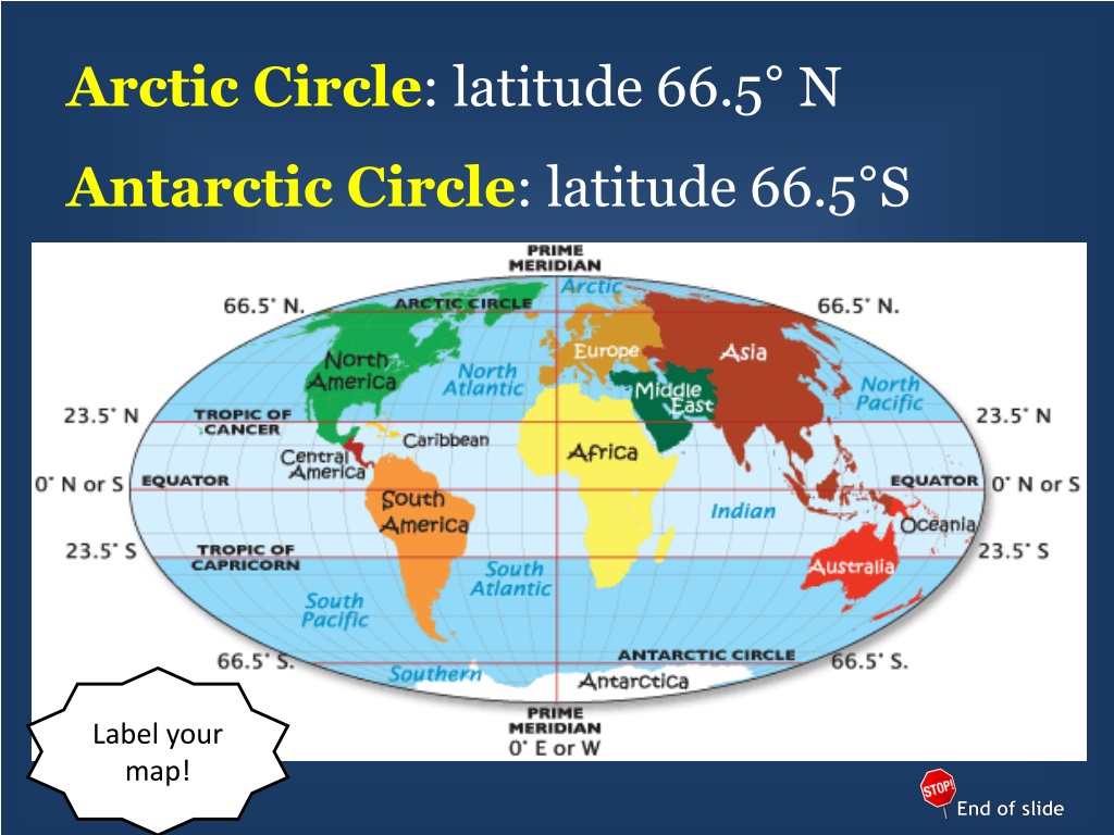 Arctic Circle Latitude 66 5 N Antarctic Circle L 