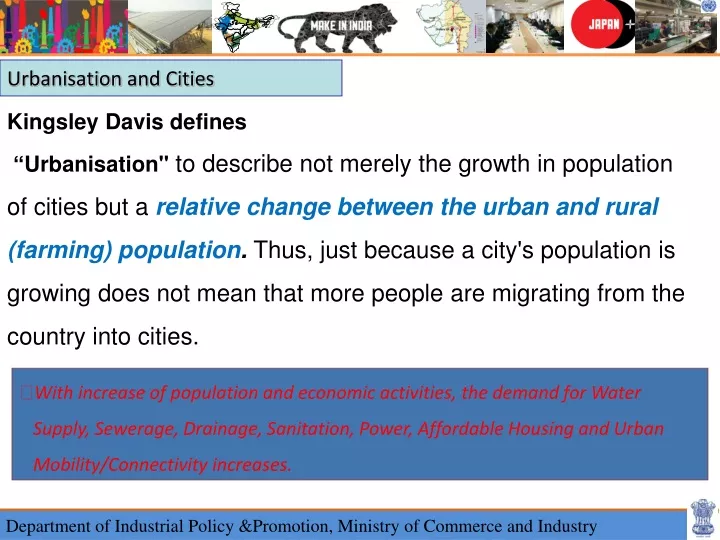 urbanisation and cities n.