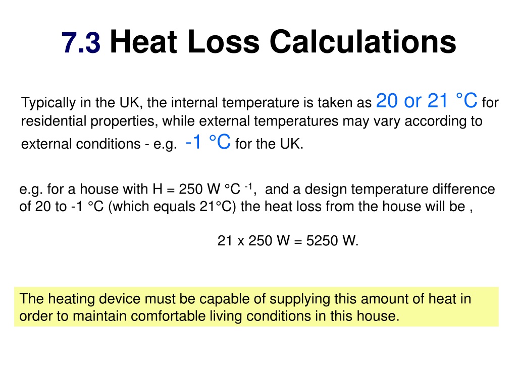 PPT Section 7 HEAT LOSS CALCULATIONS PowerPoint Presentation, free