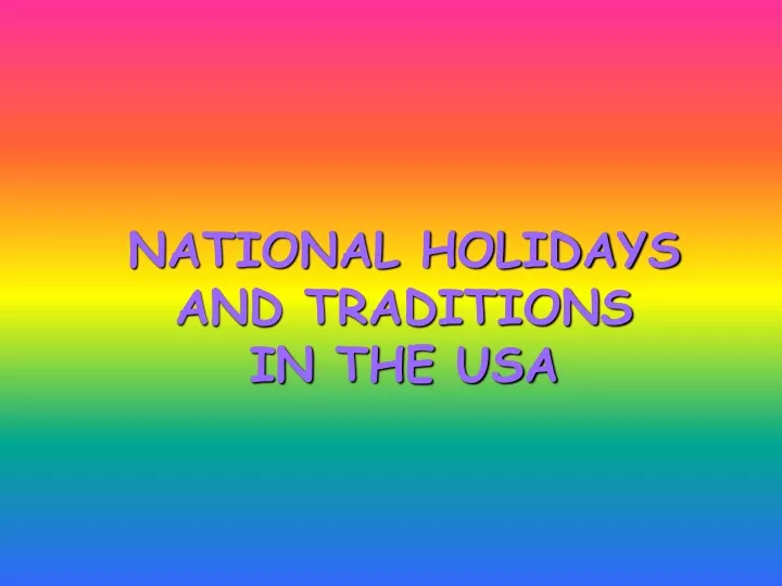 national holidays in usa presentation