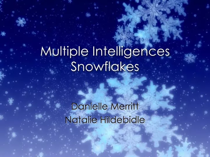 multiple intelligences snowflakes n.