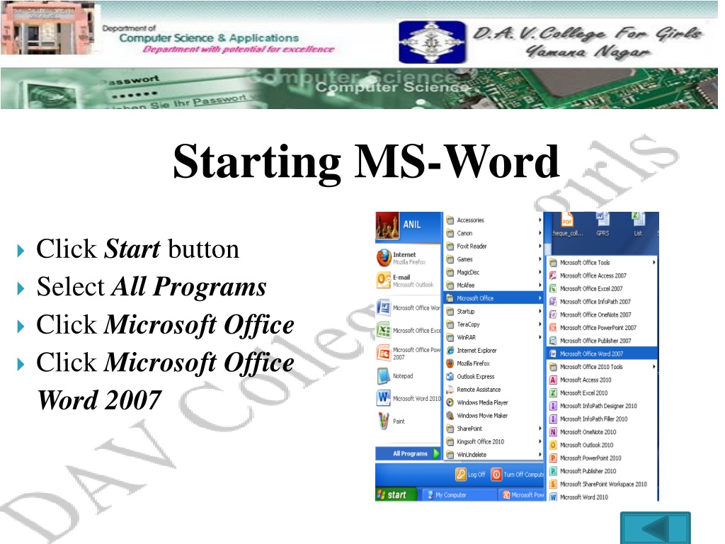 PPT - Introduction to MS Word 2007 PowerPoint Presentation, free download -  ID:9375419