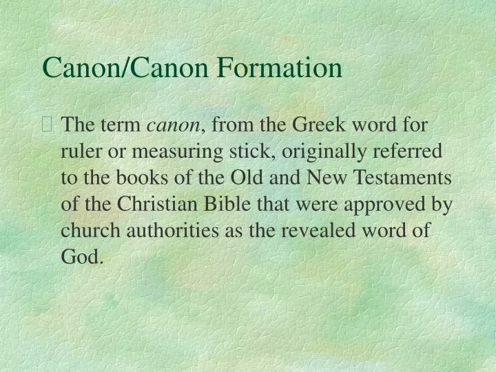 PPT Canon/Canon Formation PowerPoint Presentation, free download ID