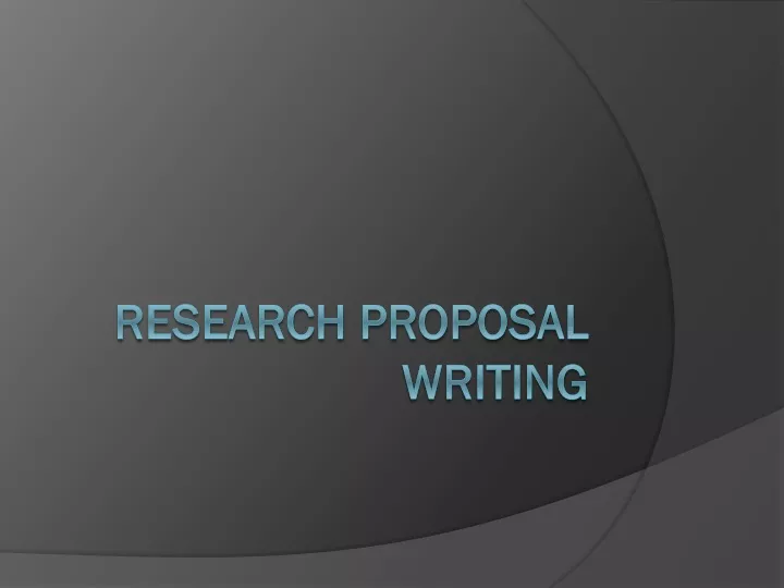 research proposal writing slideshare