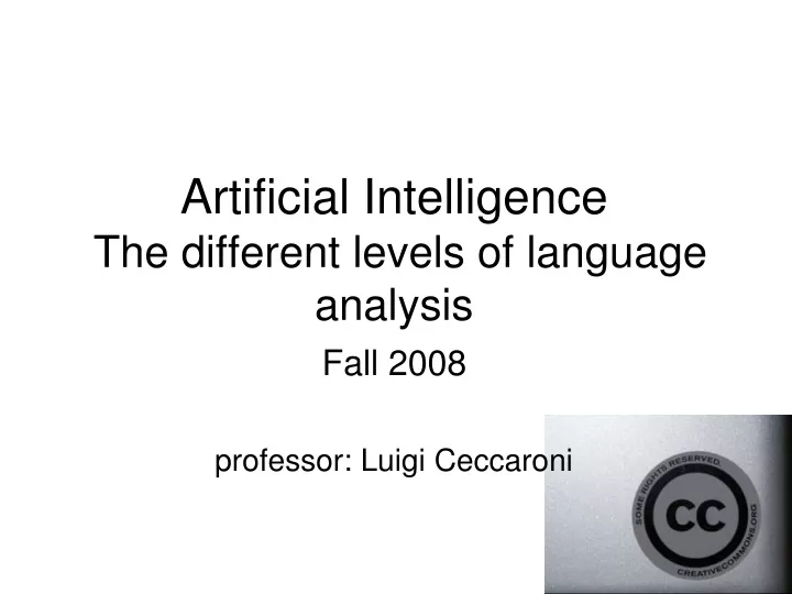 ppt-artificial-intelligence-the-different-levels-of-language-analysis