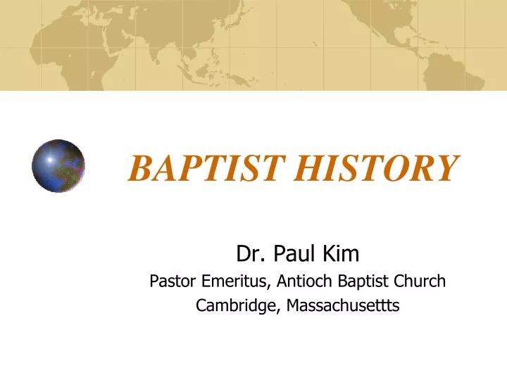 PPT - BAPTIST HISTORY PowerPoint Presentation, Free Download - ID:9378157