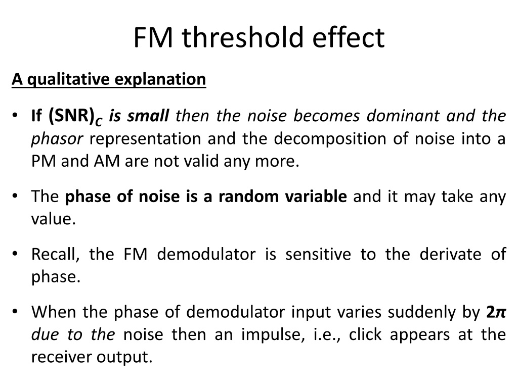 PPT CHAPTER 4 Noise in Frequency Modulation Systems PowerPoint