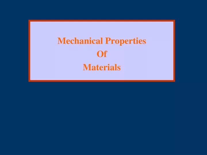 mechanical properties of materials n.