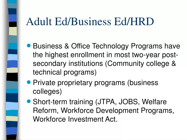adult ed business ed hrd n.