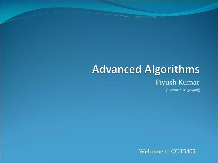 PPT - Advanced Algorithms PowerPoint Presentation, free download - ID ...
