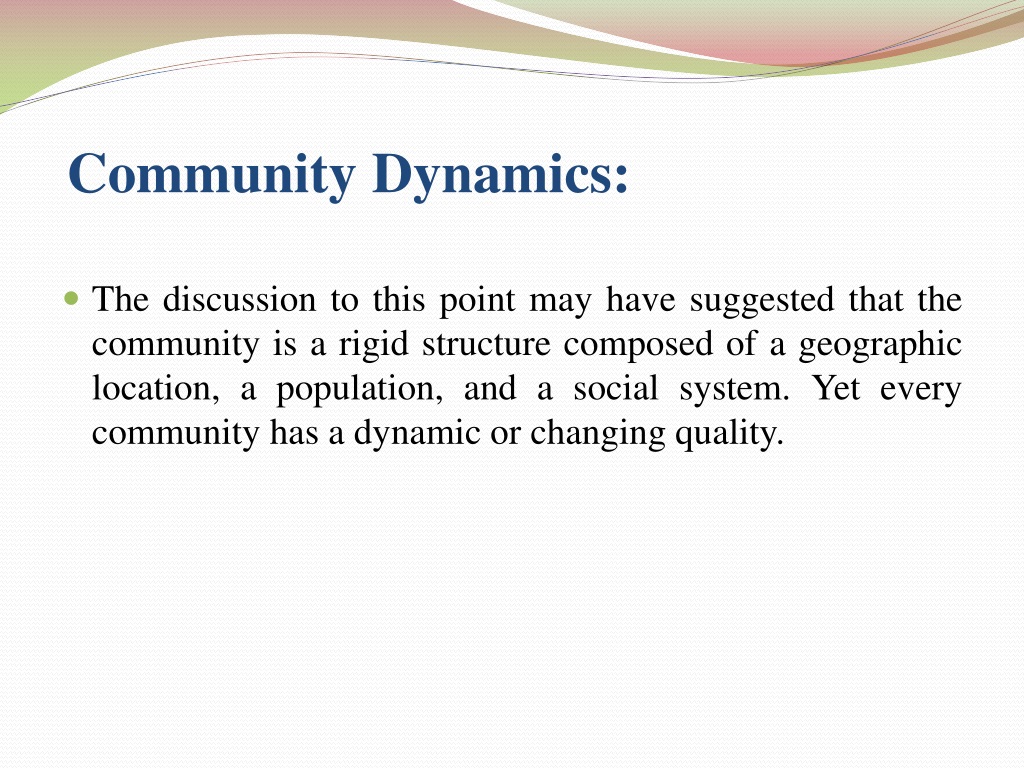 community dynamics essay