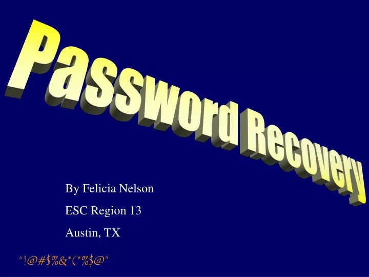 password recovery n.