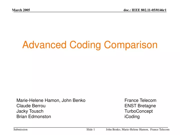 PPT - Advanced Coding Comparison PowerPoint Presentation, free download ...