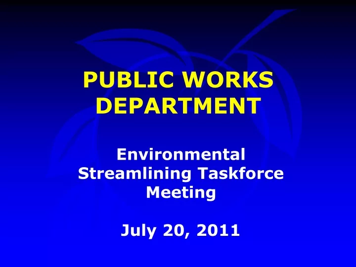 public works powerpoint presentation