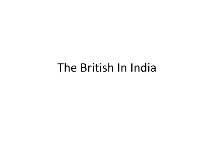 the british in india n.