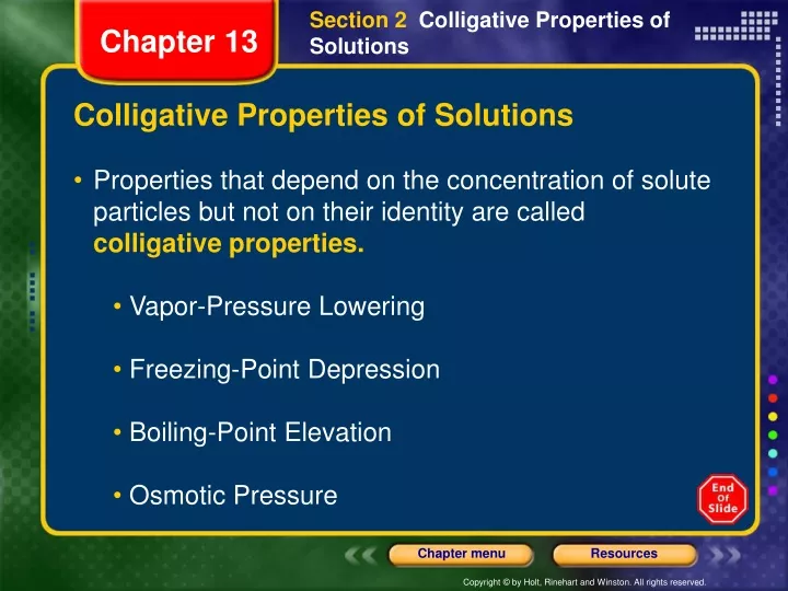 PPT Colligative Properties of Solutions PowerPoint