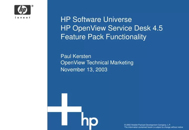 Hp openview service desk настройка