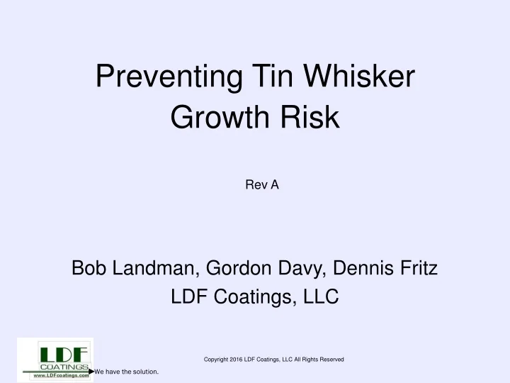 Ppt Preventing Tin Whisker Growth Risk Powerpoint Presentation Free 