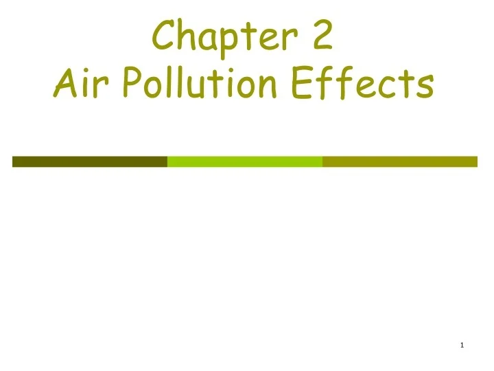 PPT - Chapter 2 Air Pollution Effects PowerPoint Presentation, free ...