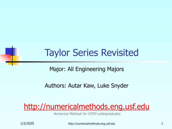 taylor series revisited n.