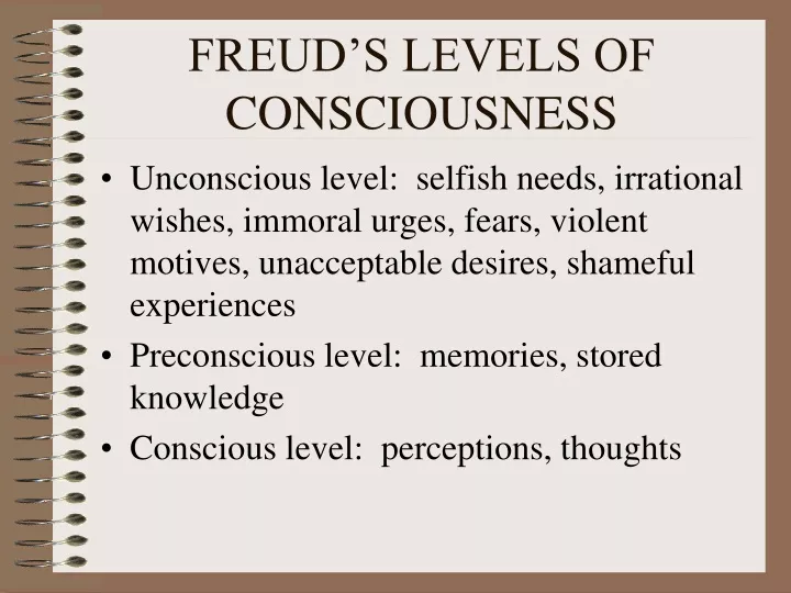 PPT FREUD’S LEVELS OF CONSCIOUSNESS PowerPoint Presentation, free