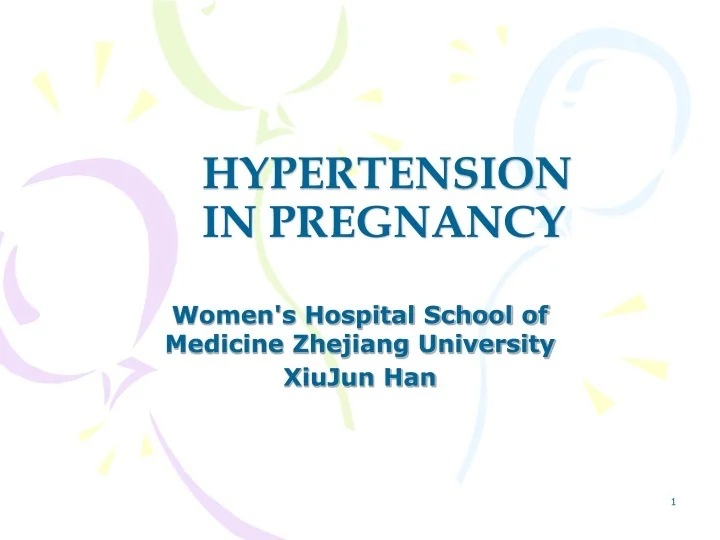PPT - HYPERTENSION IN PREGNANCY PowerPoint Presentation, free download ...