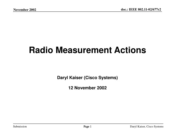PPT Radio Measurement Actions PowerPoint Presentation, free download